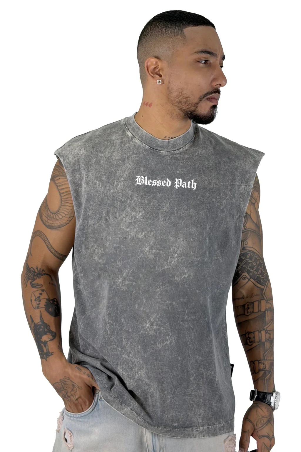 Camisilla sky gris blessed path 444 - Image 2