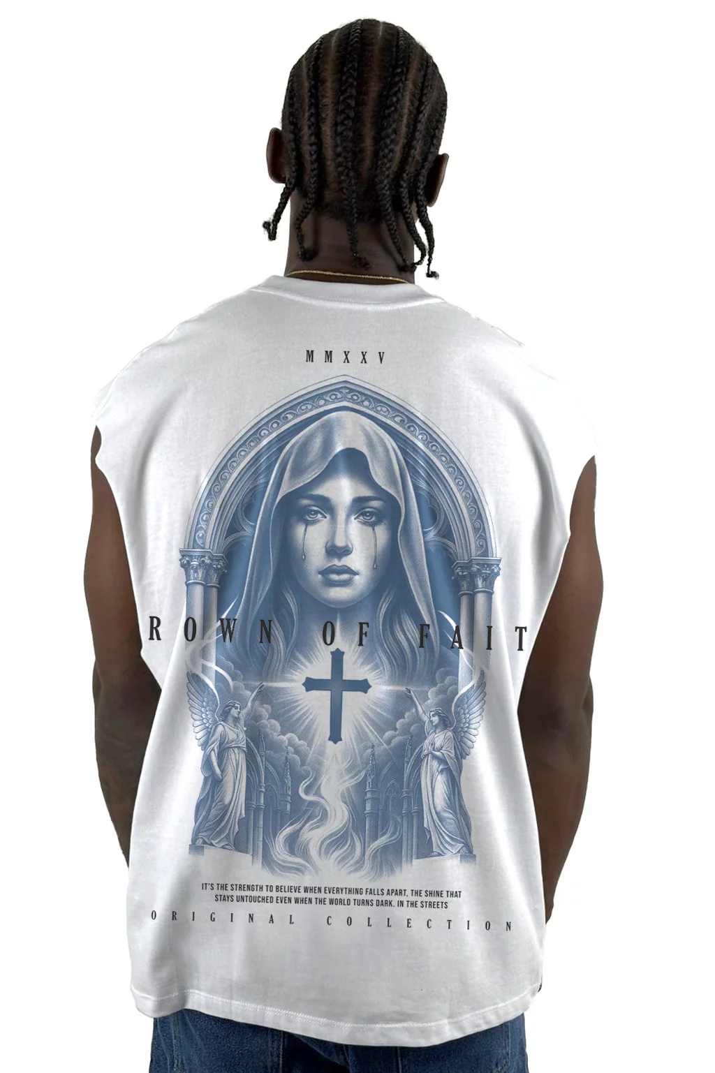 Camisilla crudo Crown Of Faith alto gramaje
