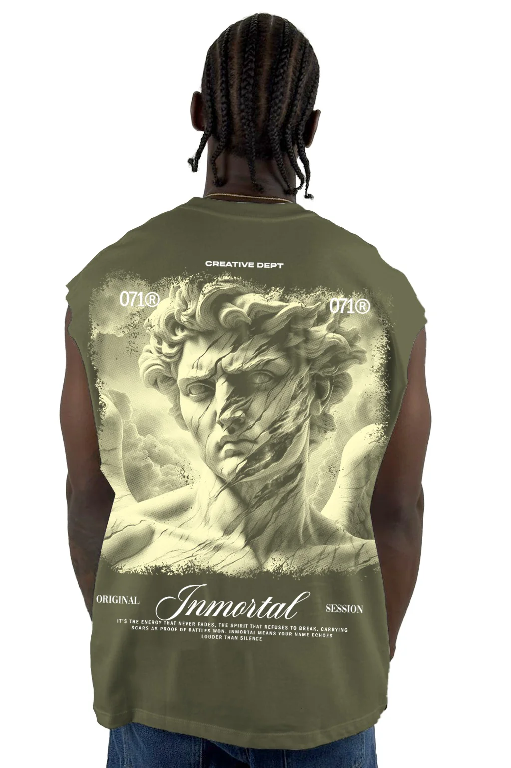 Camisilla Verde Militar Inmortal Alto Gramaje