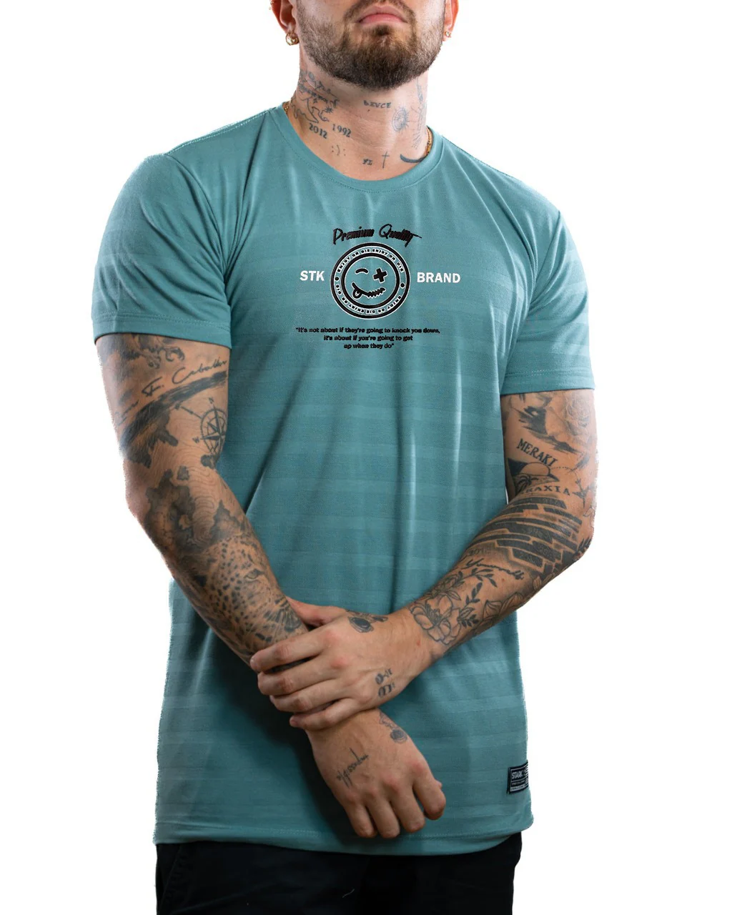 Camiseta pique verde face