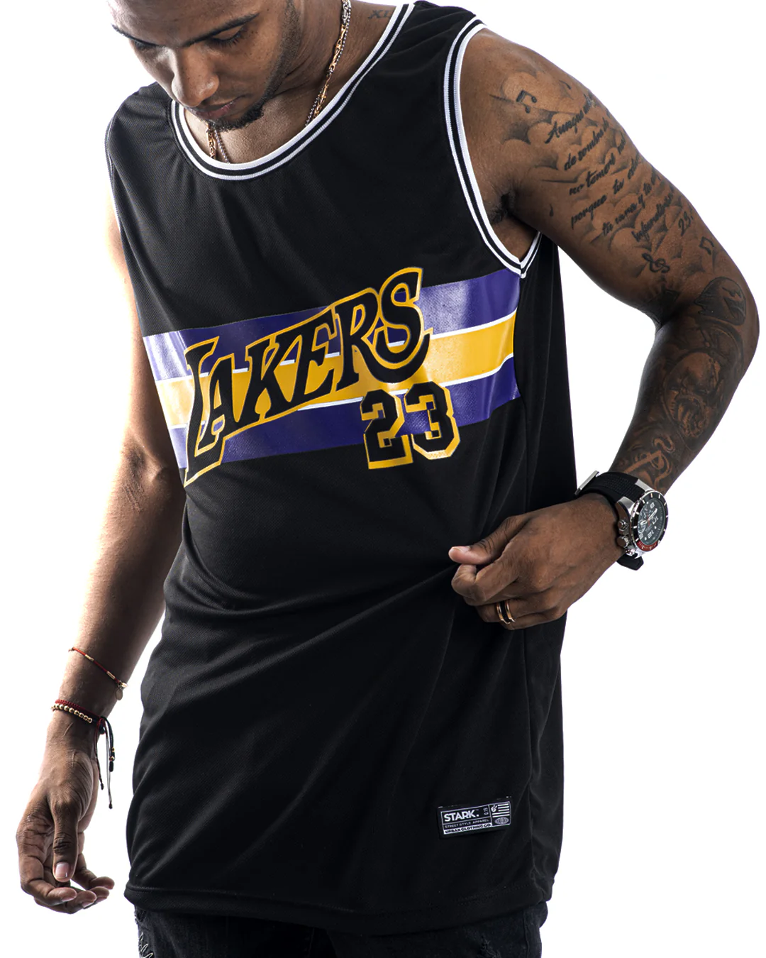 Camisilla lakers negra morado