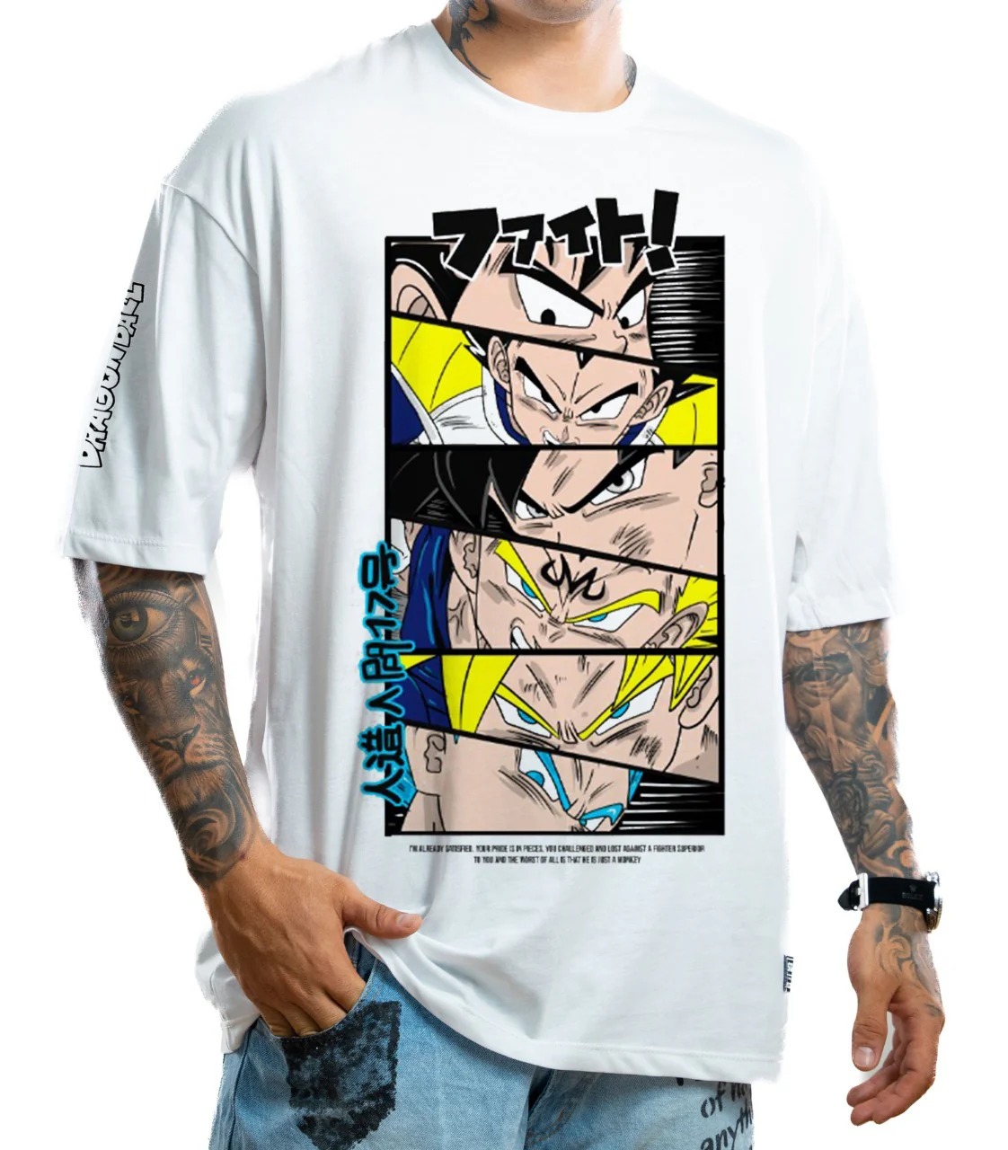 Oversize Blanca Goku y Veggeta