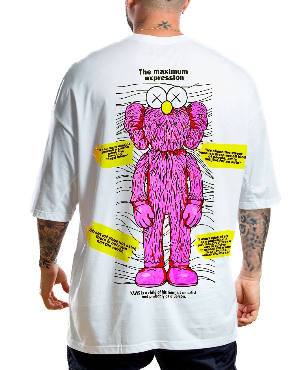Oversize blanca kaws rosado