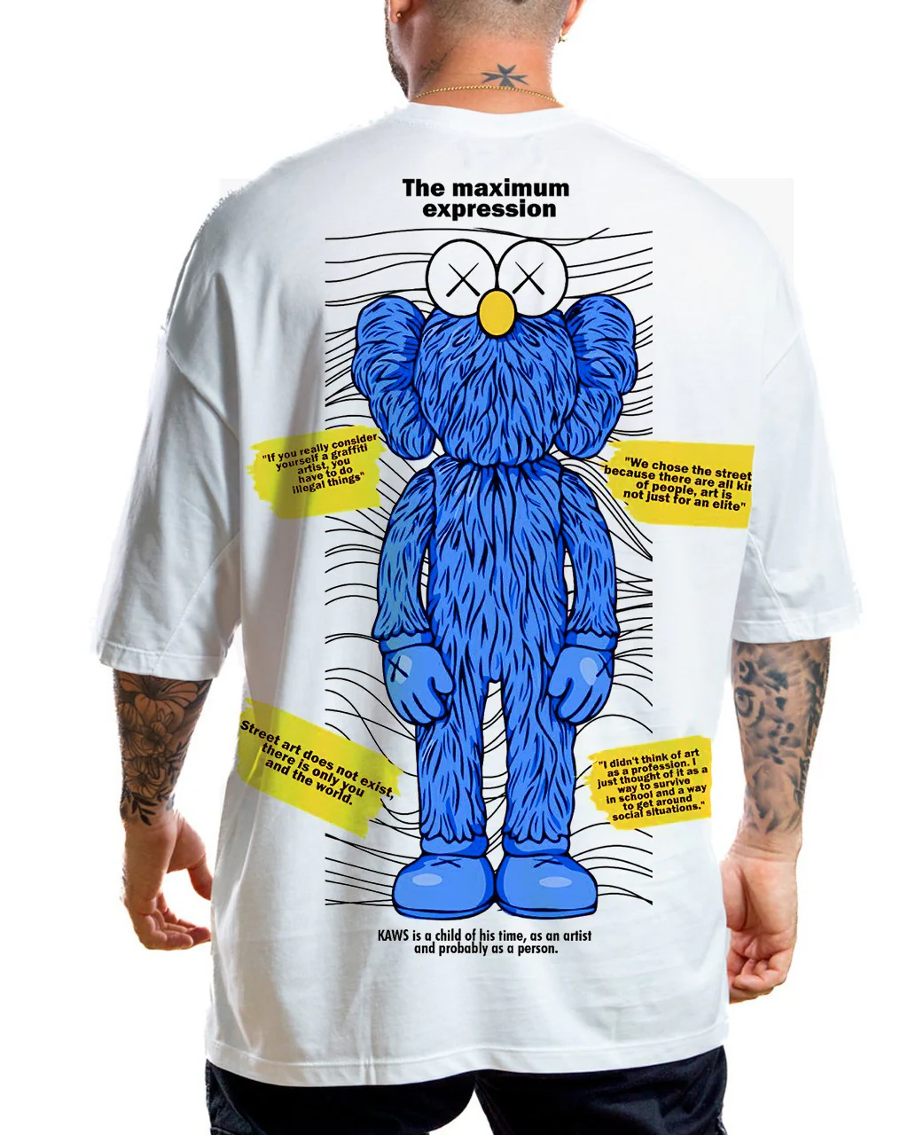Oversize Blanca kaws azul