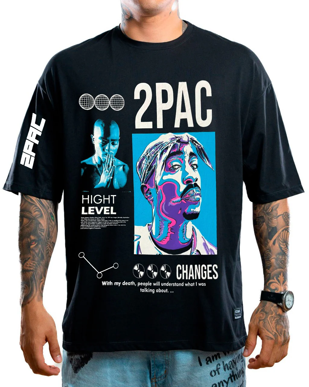 Oversize negro 2PAC