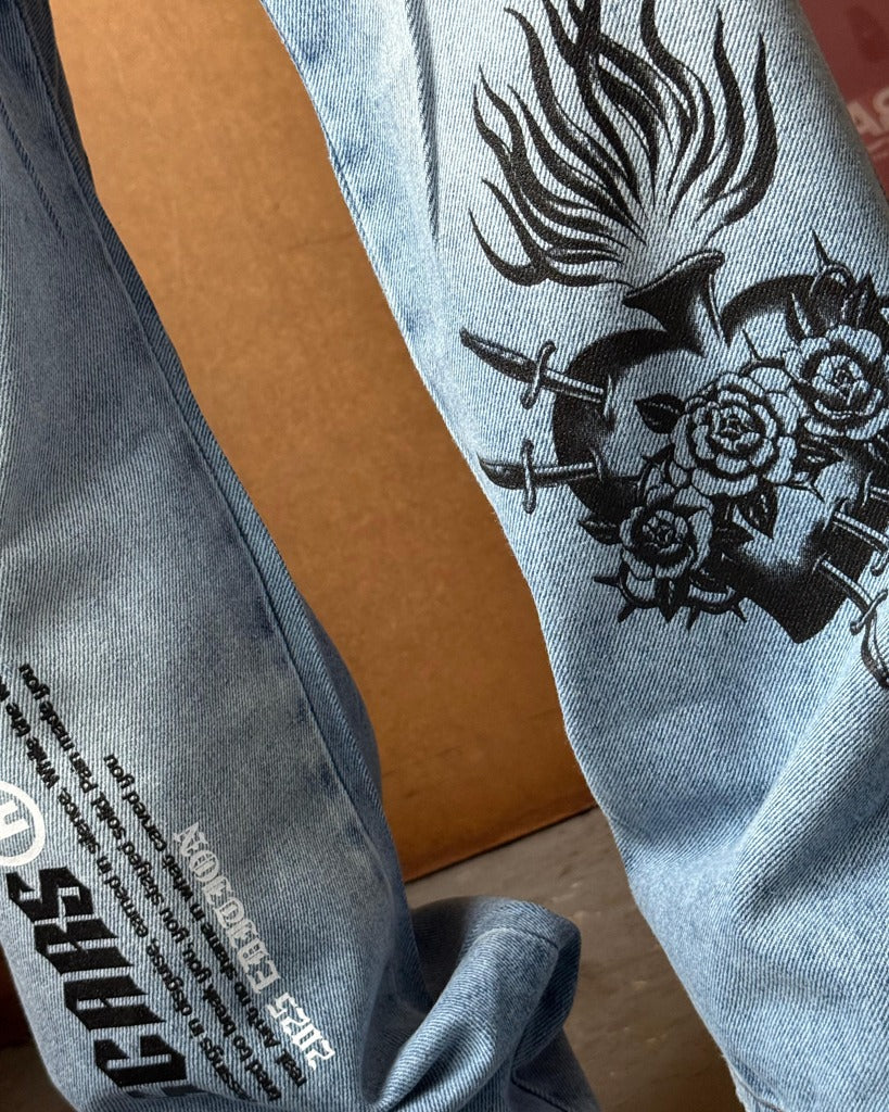 Jean Baggy azul Cargo Stamp Del Piernas - Image 2