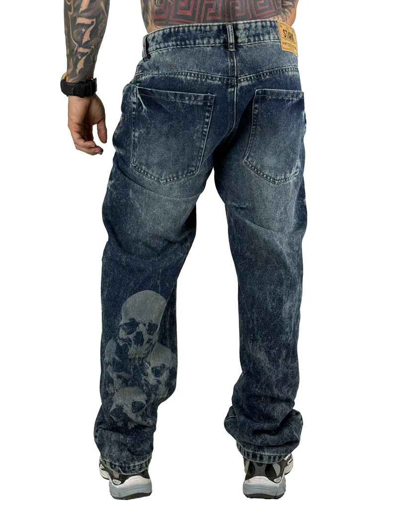 Jean Baggy azul laser calavera - Image 3