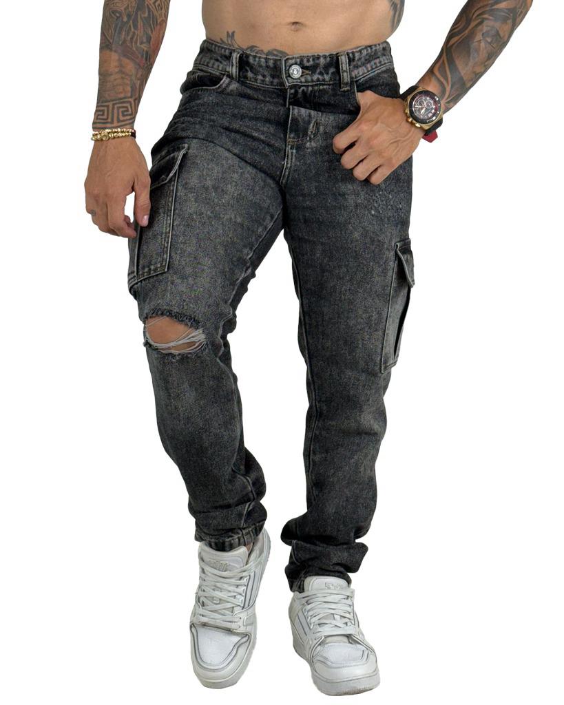 Jean regular sky gris motortool cargo - Image 2