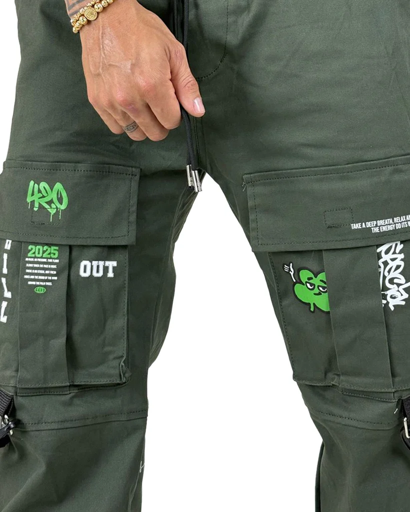 Jogger Verde Tiras Baggy 420 - Image 2