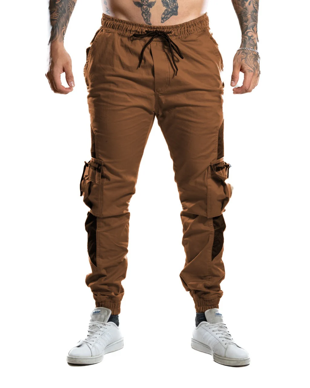 Jogger cafe oscuro con Malla