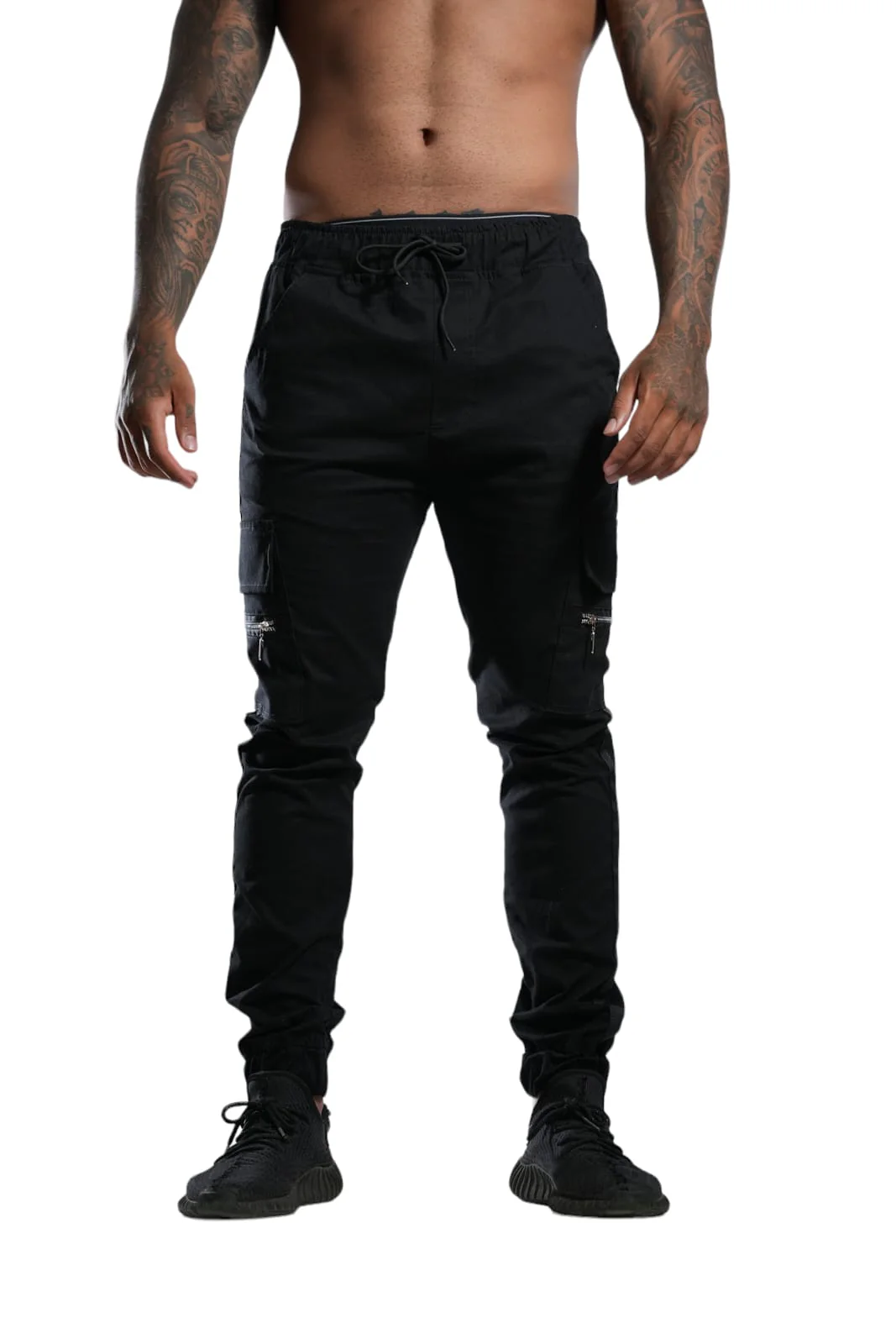 Jogger negro encintado con cierre - Image 3
