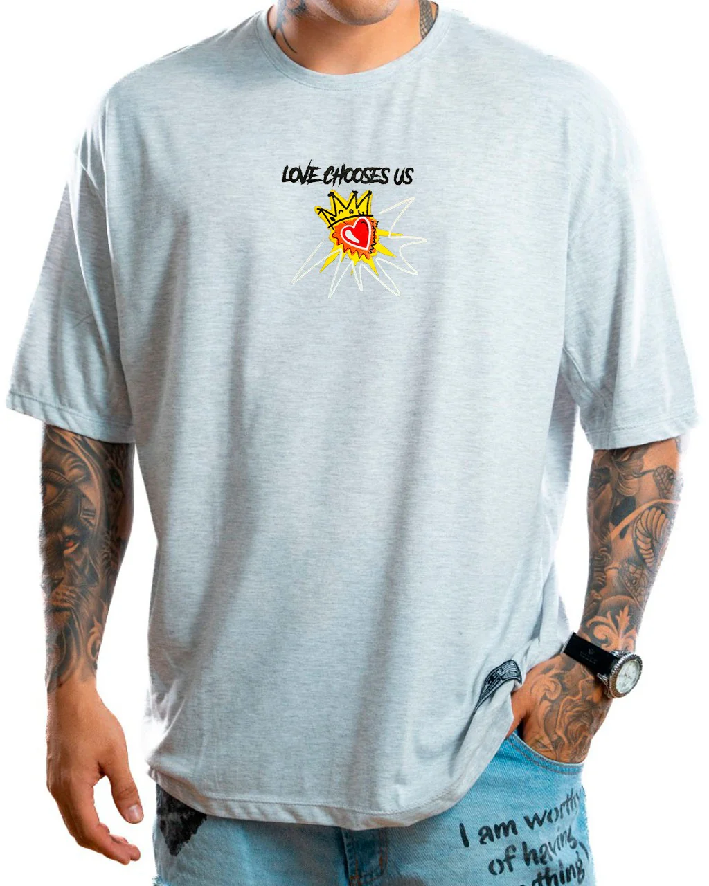 Oversize gris love chooses us
