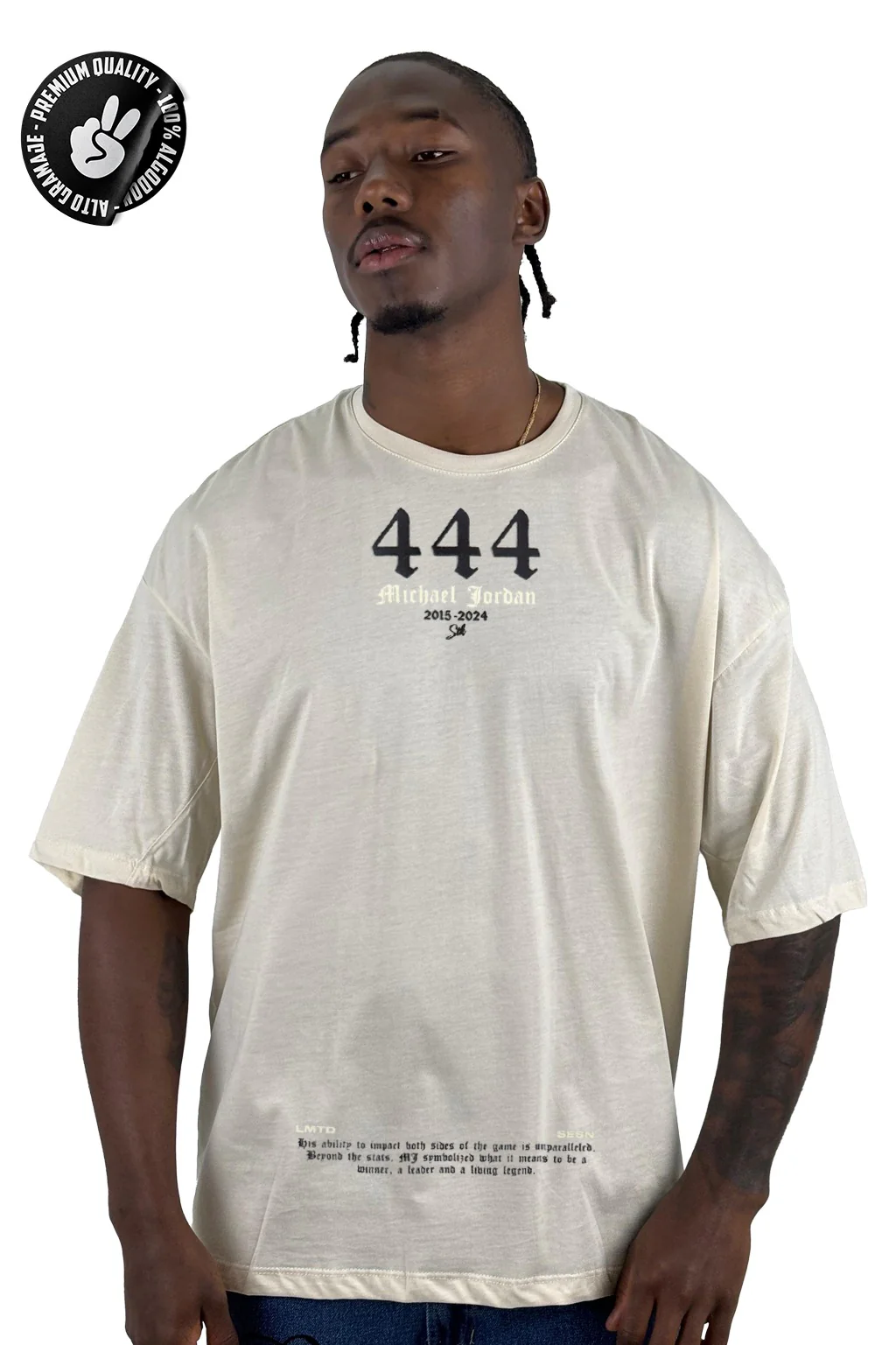 Oversize alto gramaje beige jordan 444 - Image 2
