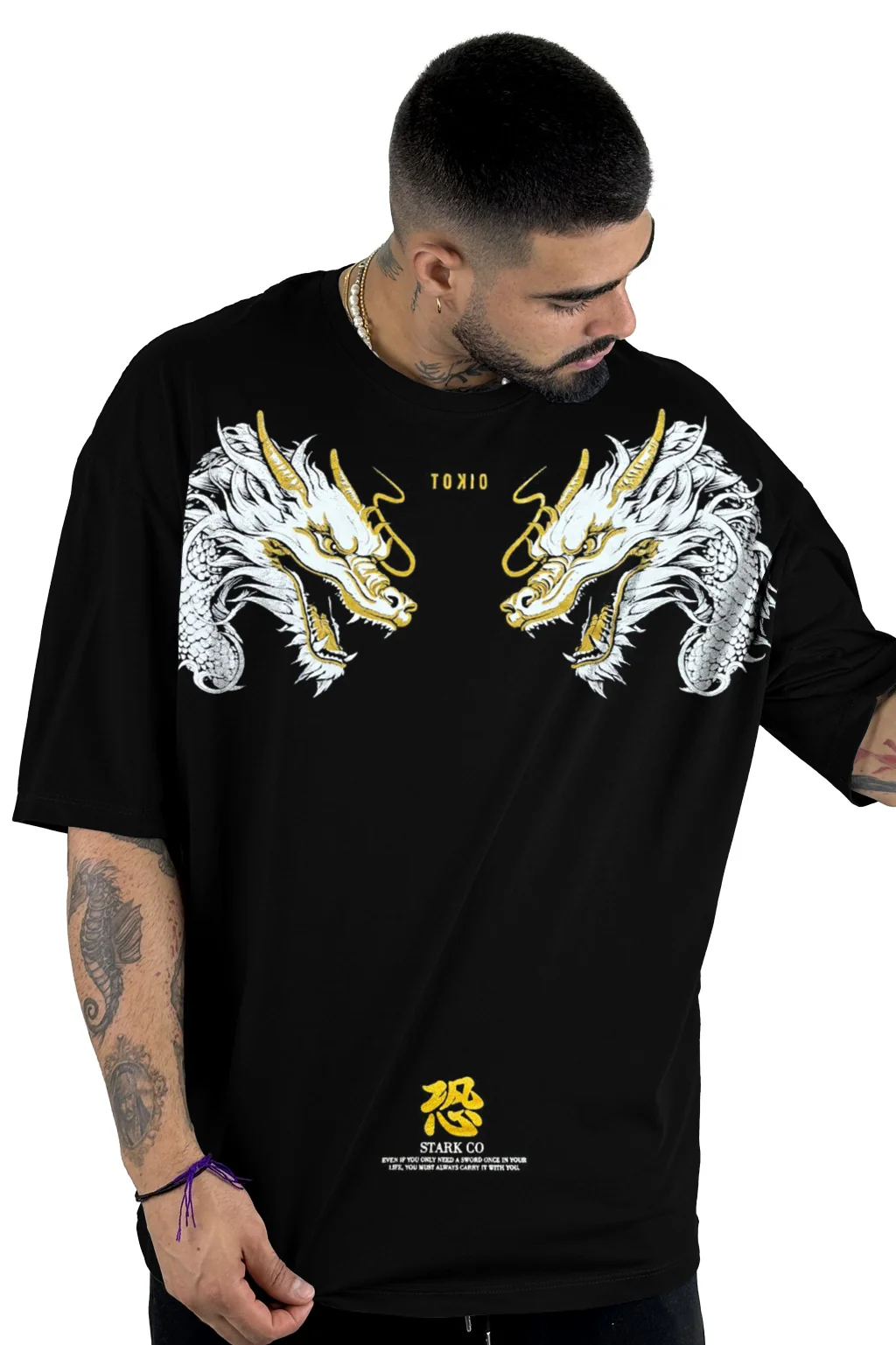 Oversize Alto Gramaje negra dragon