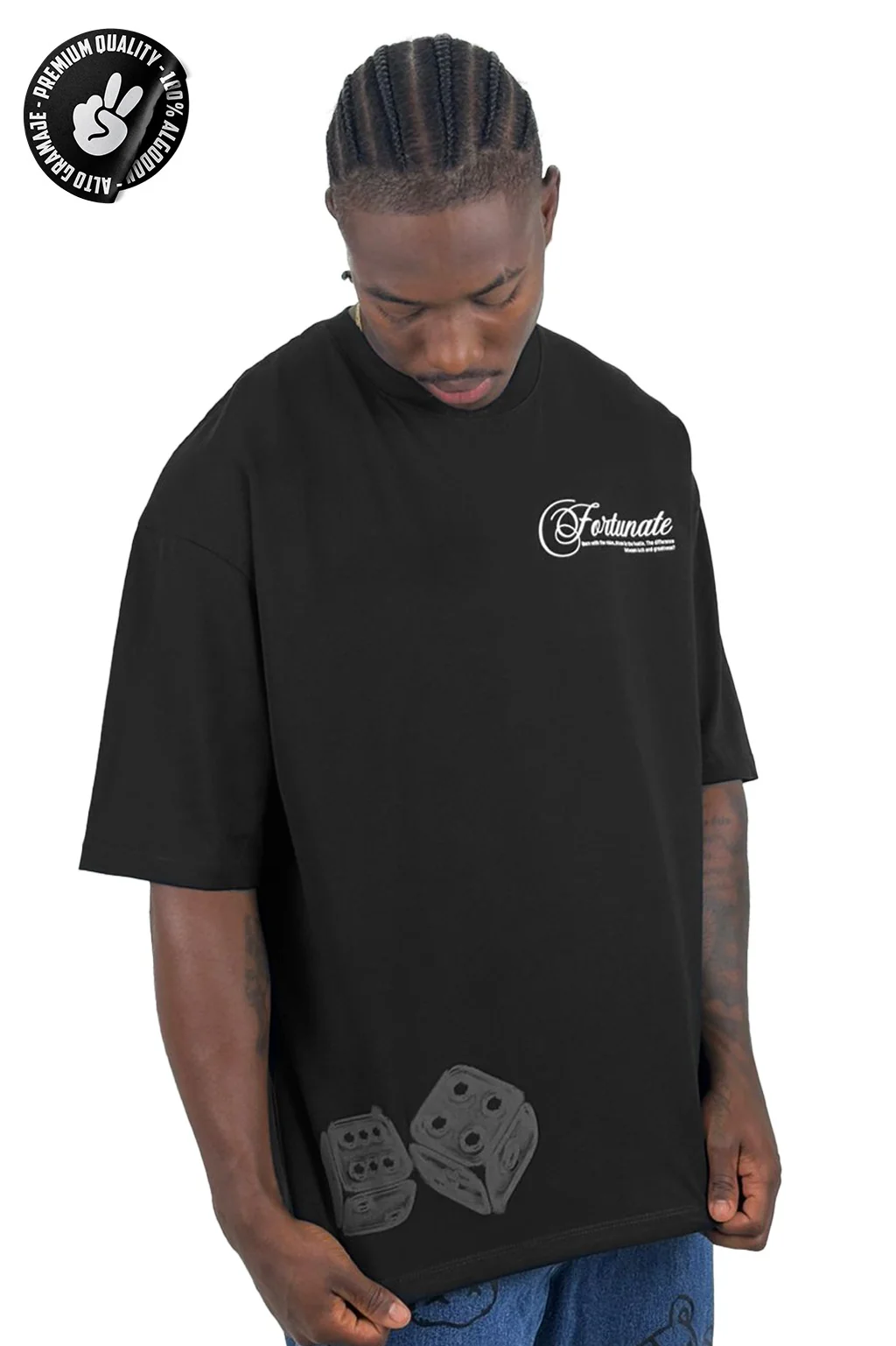 Oversize alto gramaje negra fortunate - Image 2