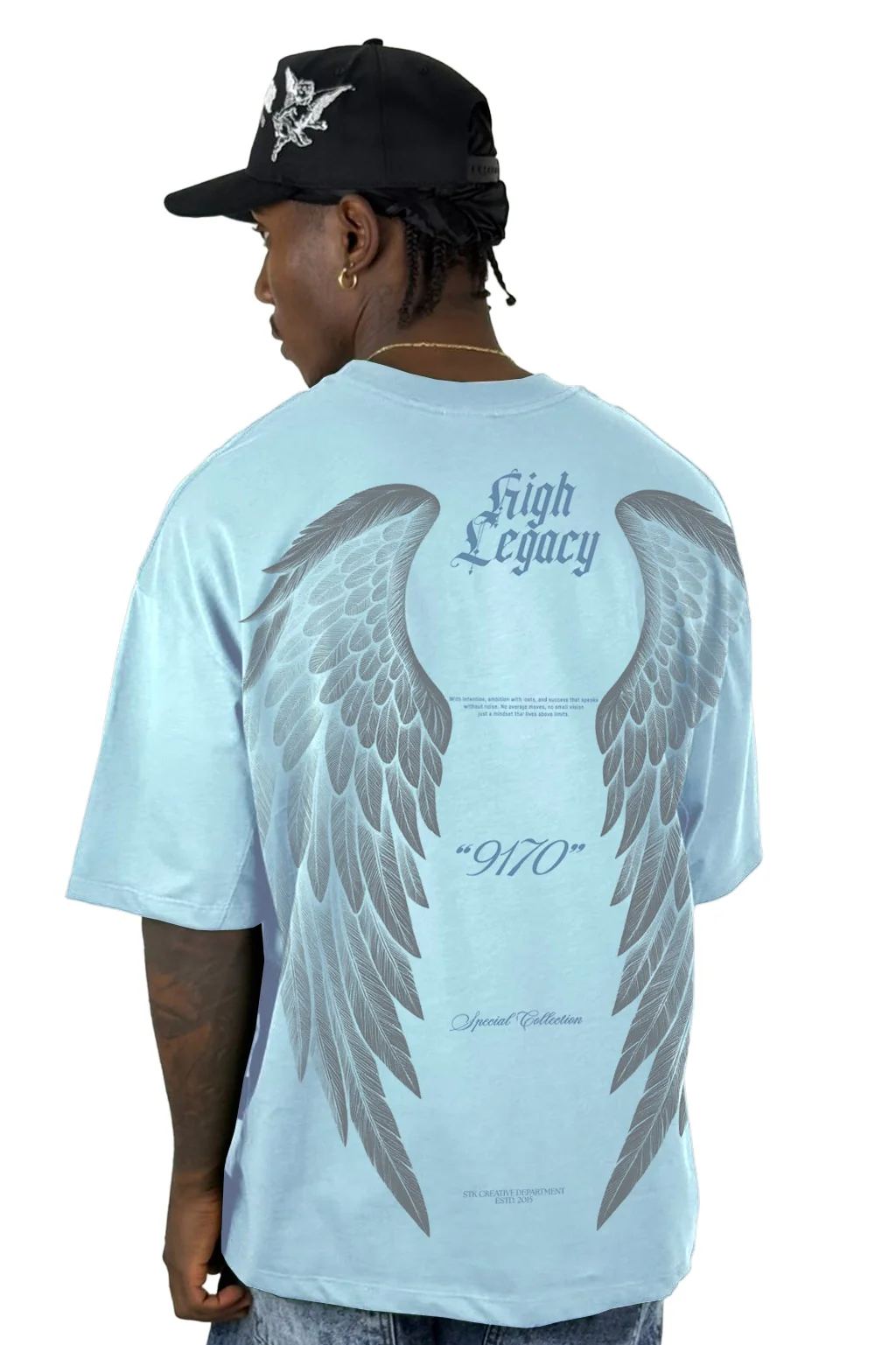 Oversize Azul High Legacy Alas Alto Gramaje