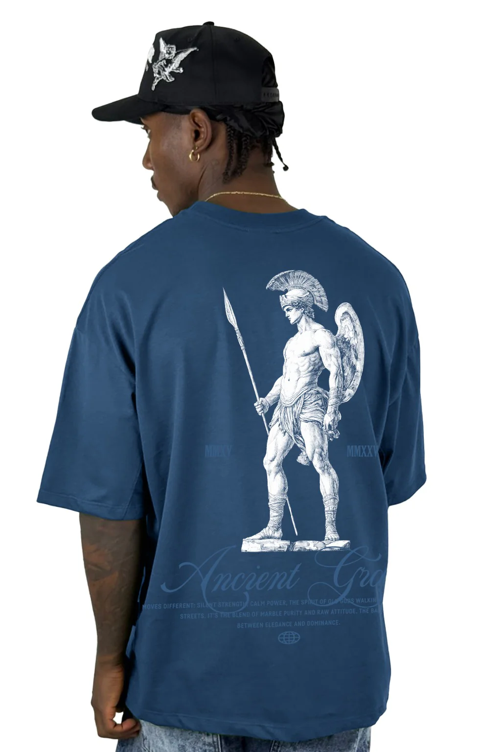 Oversize Azul Oscruro Ancient Grace Alto Gramaje