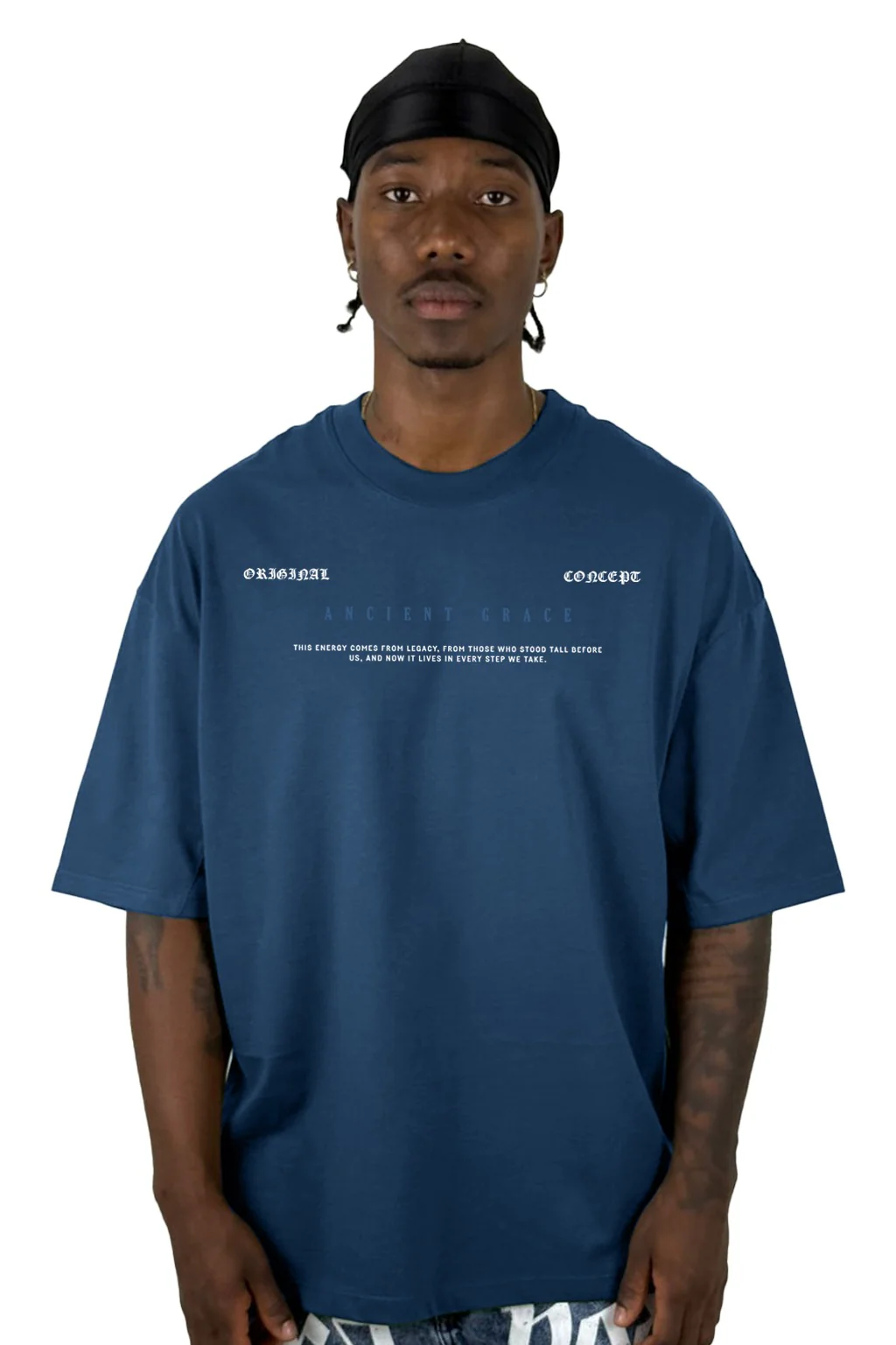 Oversize Azul Oscruro Ancient Grace Alto Gramaje - Image 2