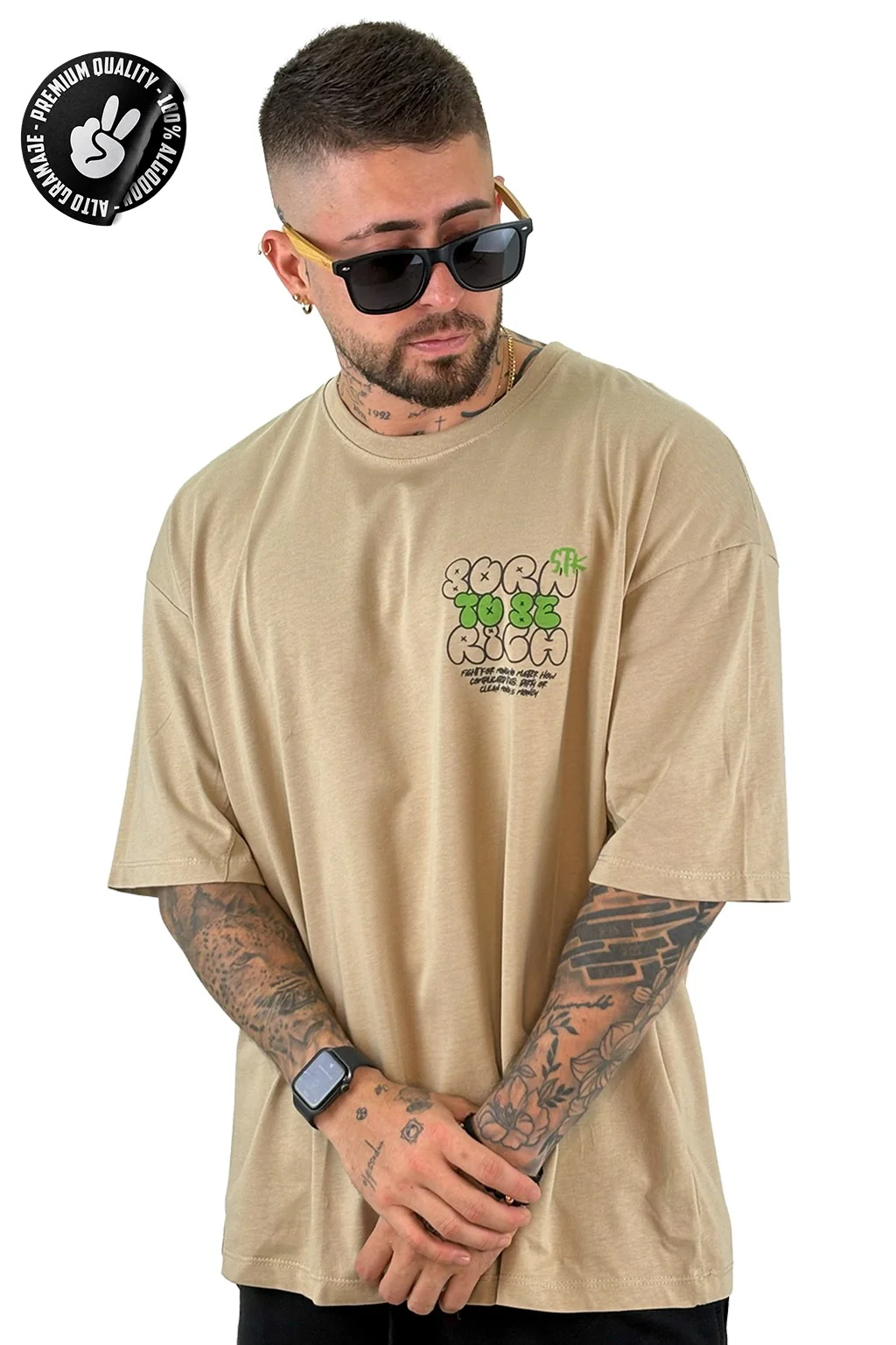 OVERSIZE BEIGE ALTO GRAMAJE RICH - Image 2