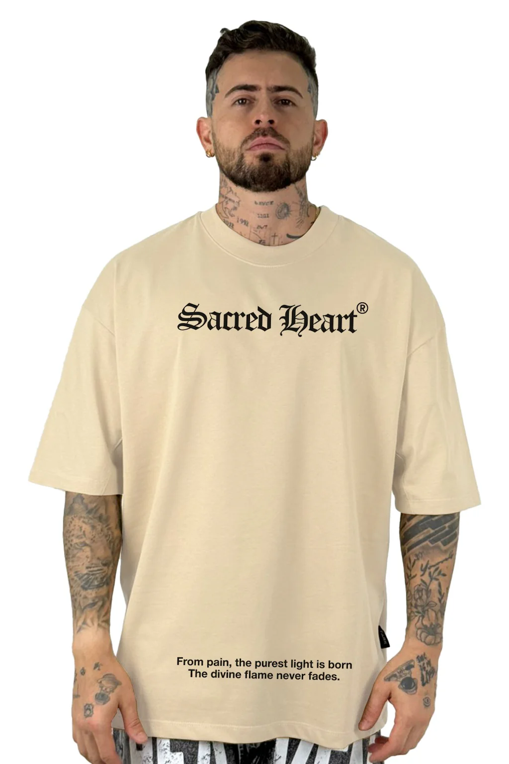 Oversize Beige Sacred Heart Alto Gramaje - Image 2