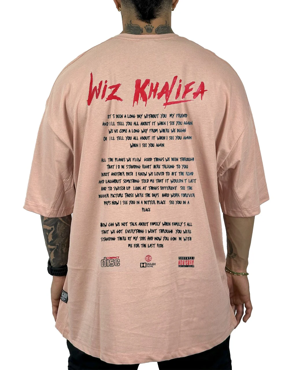 Oversize Beige Wiz Khalifa Text - Image 2