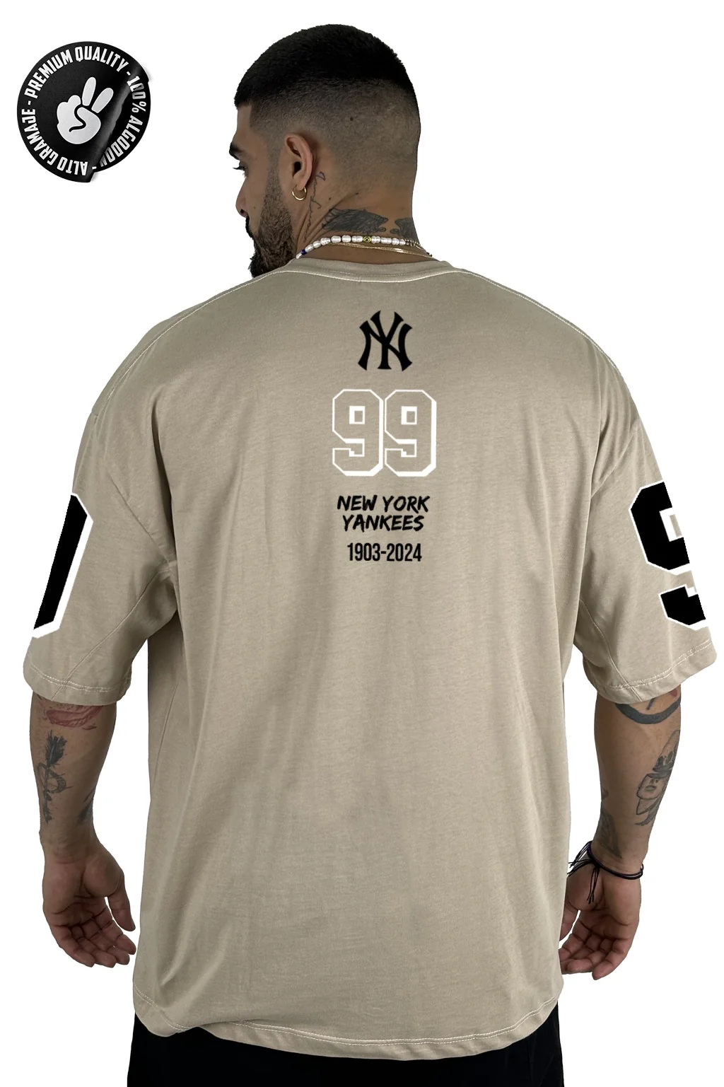 Oversize Beige Yankees 99 Alto Gramaje - Image 2