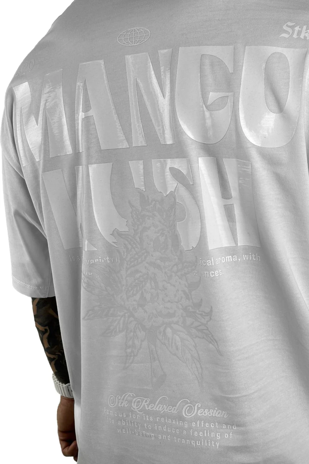 Oversize blanca Kush tono a tono alto gramaje - Image 2