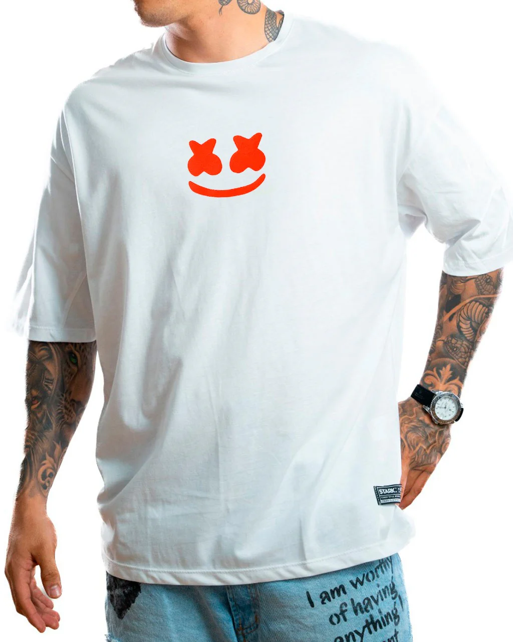 Oversize -Blanca Marsh Naranja