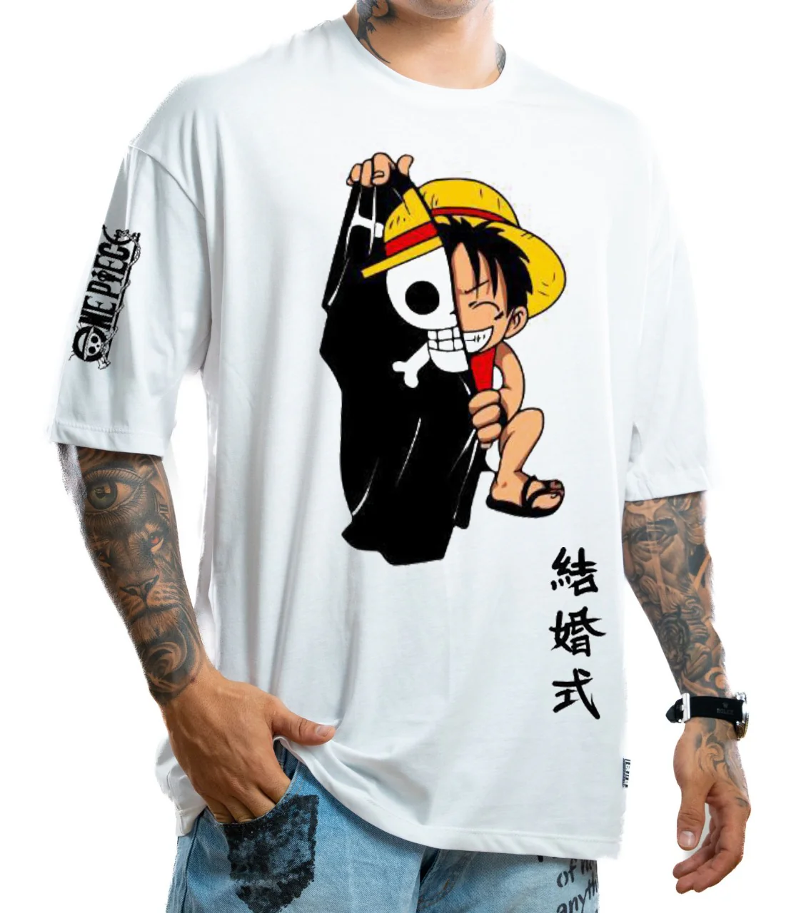 Oversize blanca piece calavera