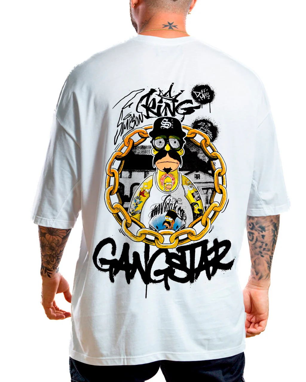 Oversize blanco king gangstar
