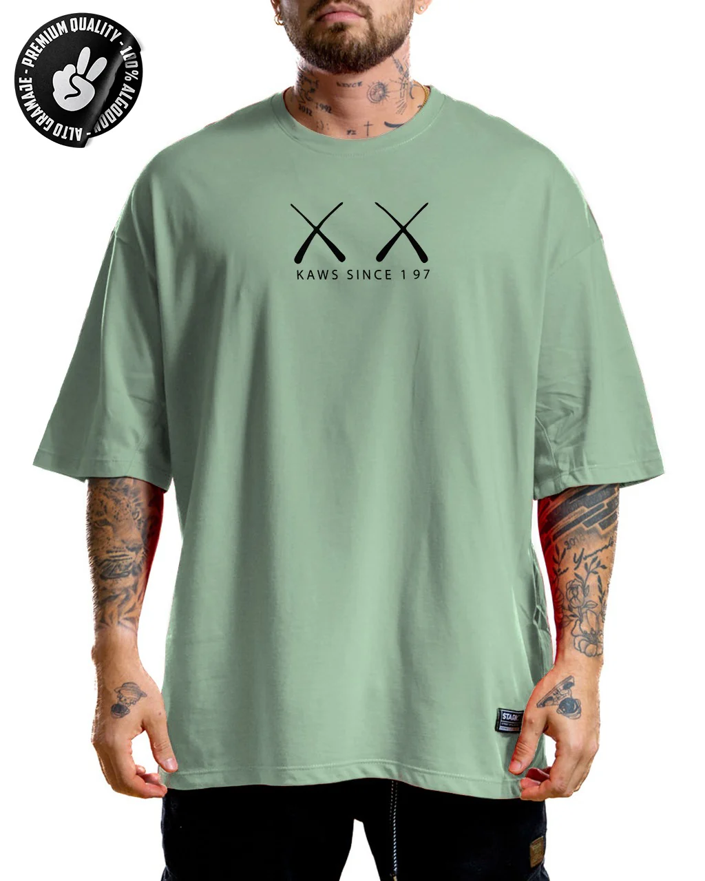 Oversize kaws verde alto gramaje - Image 2