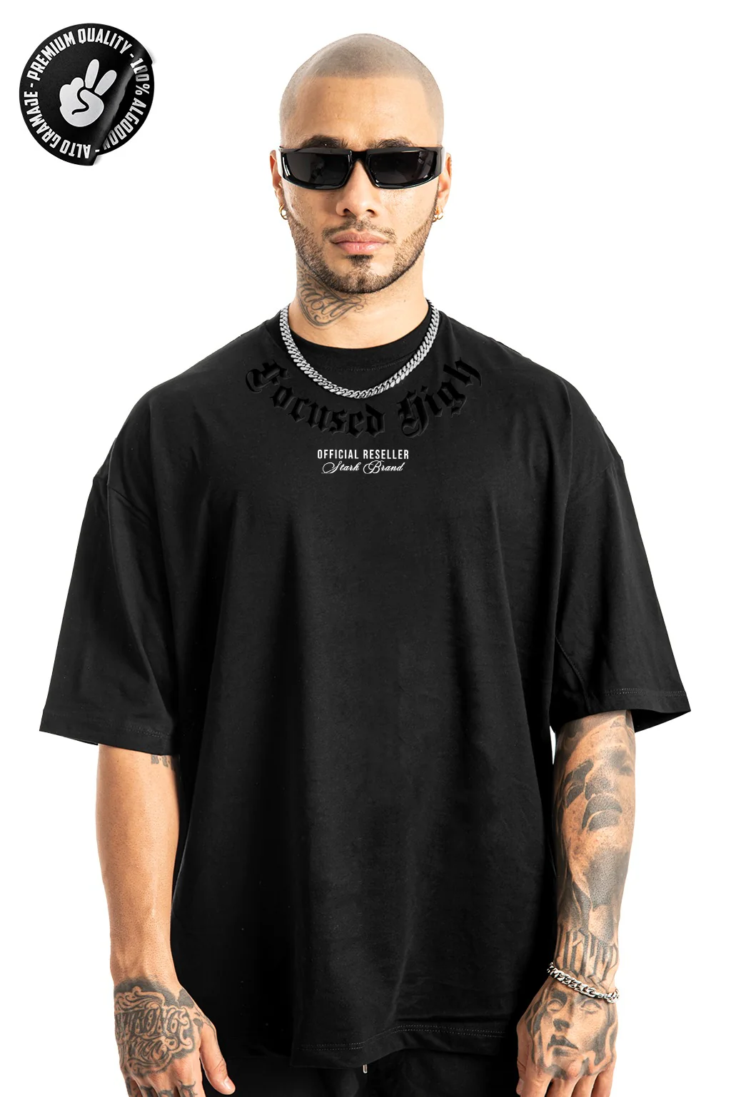 Oversize negra Focused High alto gramaje - Image 2