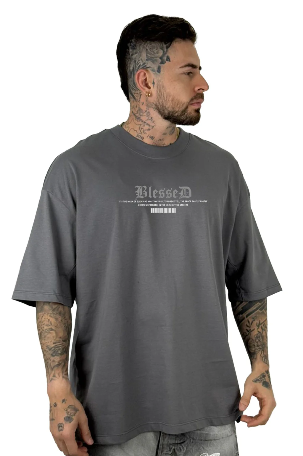 Oversize Gris Oscuro BlesseD Vrigen Alto Gramaje - Image 2