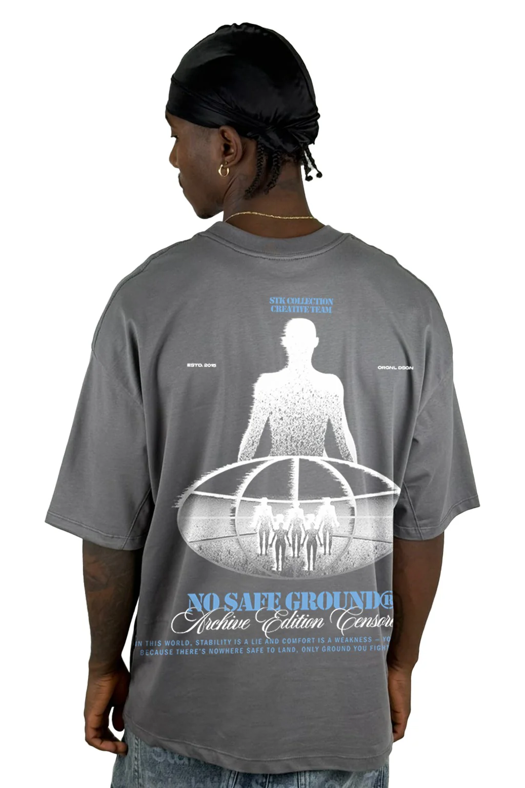 Oversize Gris Oscuro No Safe Ground Alto Gramaje
