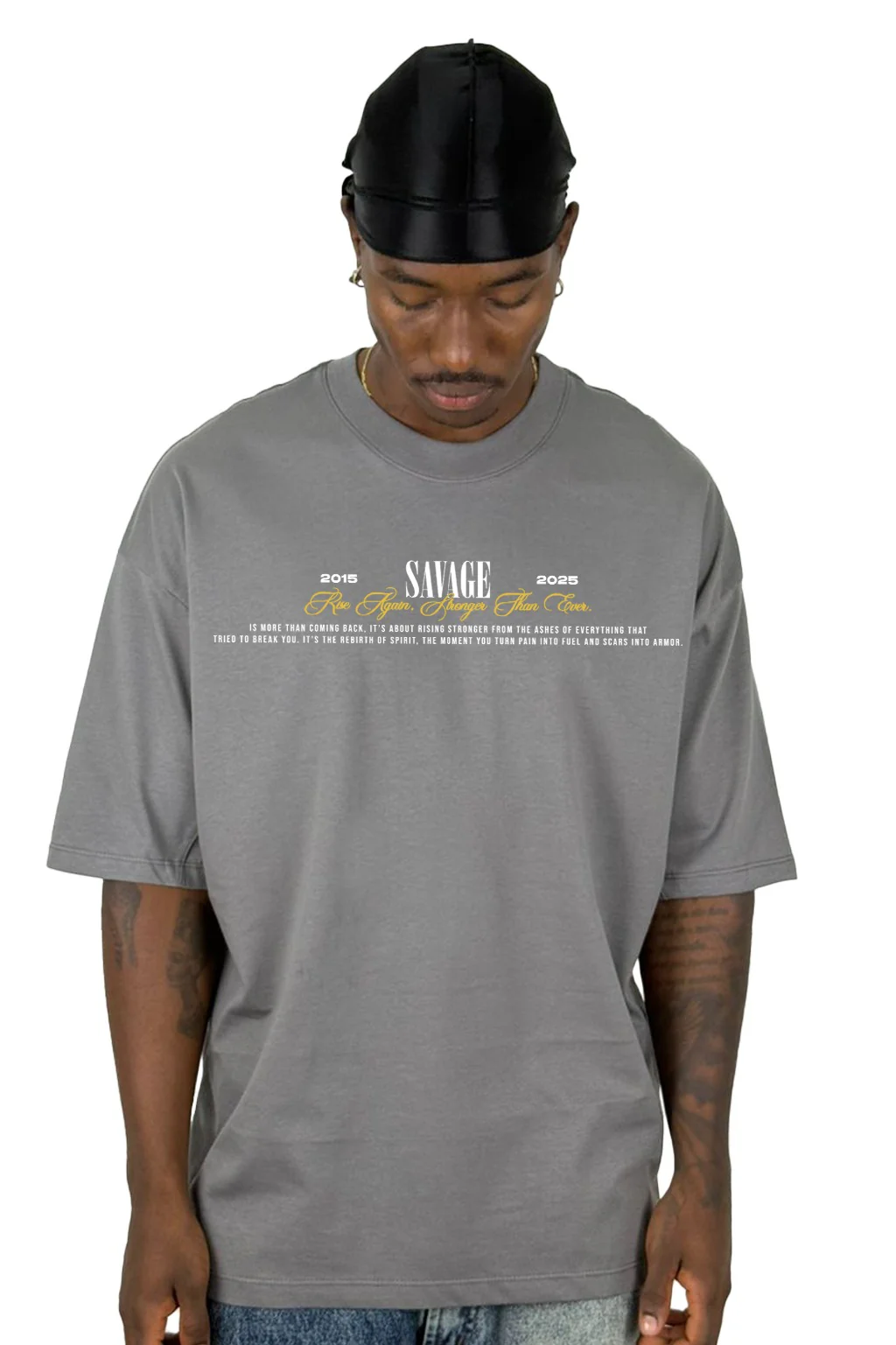 Oversize Gris Savage Lobos Alto Gramaje - Image 2
