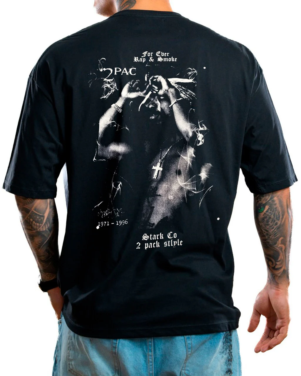 Oversize negra 2pac smoke