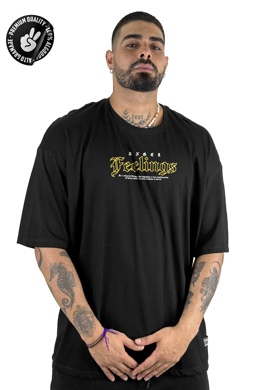 Oversize negra alto gramaje feelings - Image 2