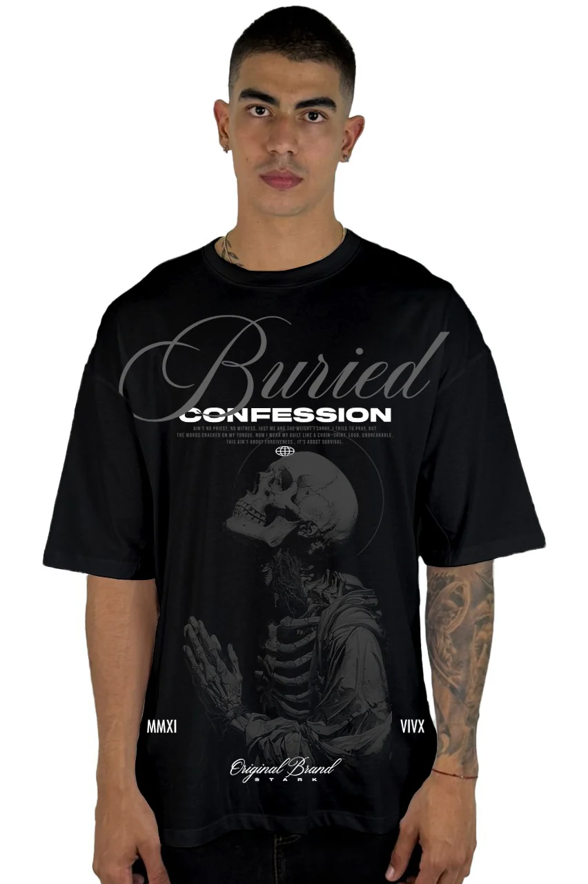 Oversize Negra Buried Confession Alto Gramaje