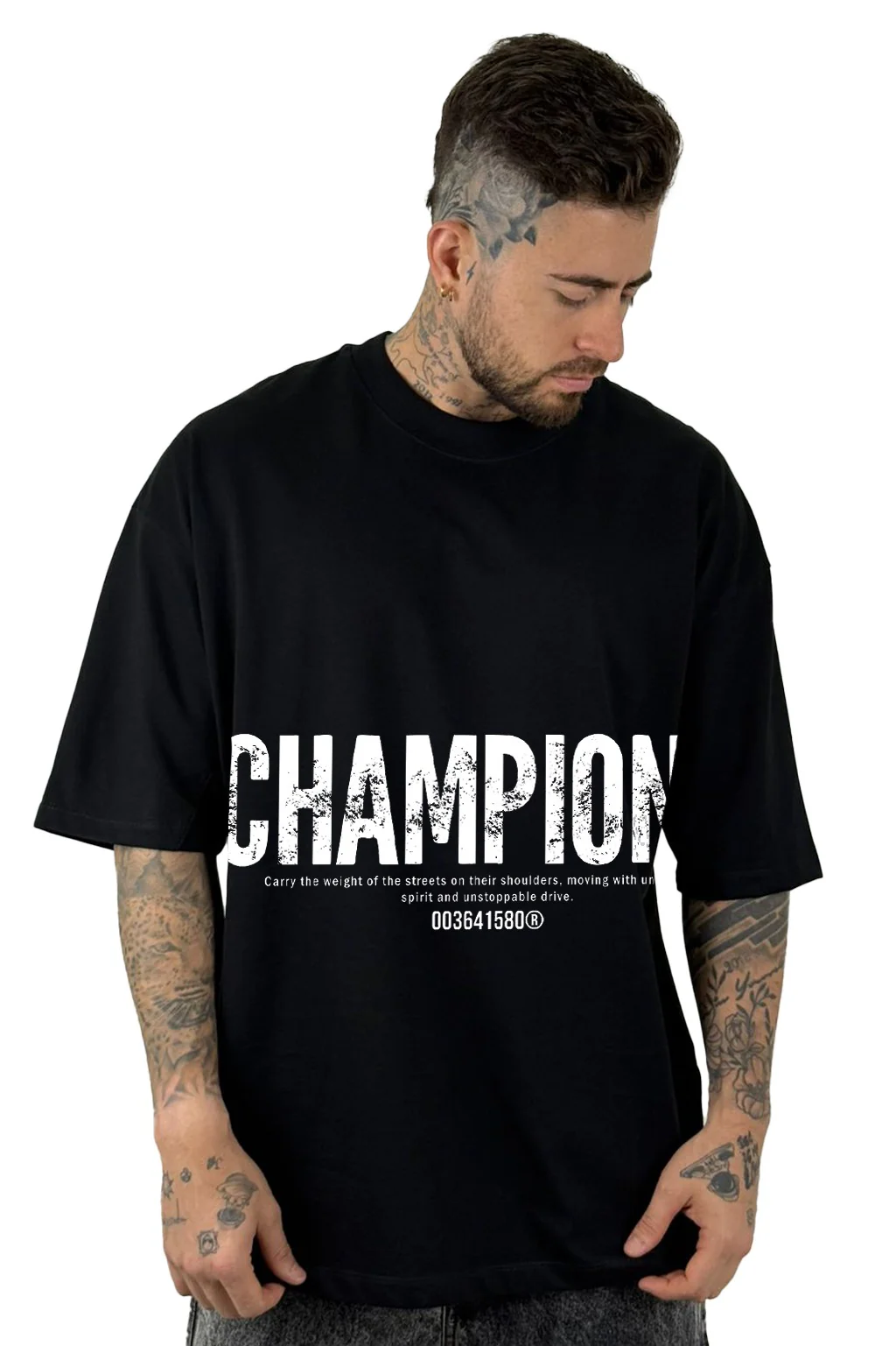 Oversize Negra Champion Alto Gramaje - Image 2
