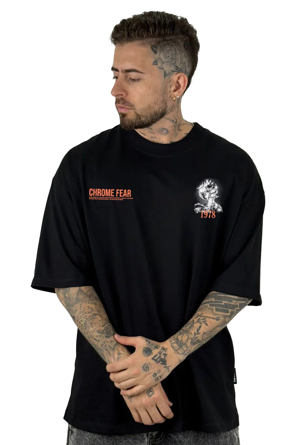 Oversize Negra Chrome Fear Alto Gramaje - Image 2
