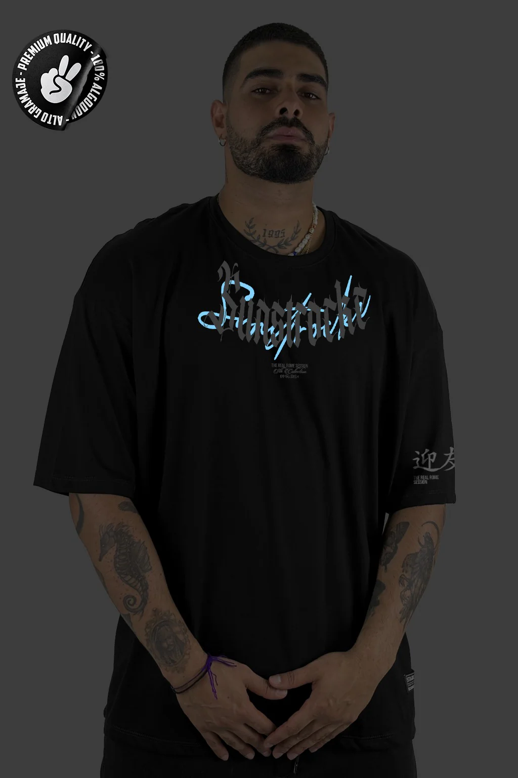 Oversize Negra Dark Power Alto Gramaje luminusense - Image 4