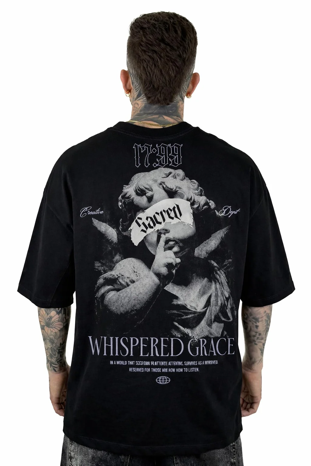 Oversize Negra Whispered Grace Sacred