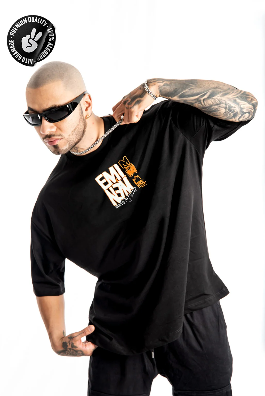 Oversize Negra Eminem Alto Gramaje - Image 2