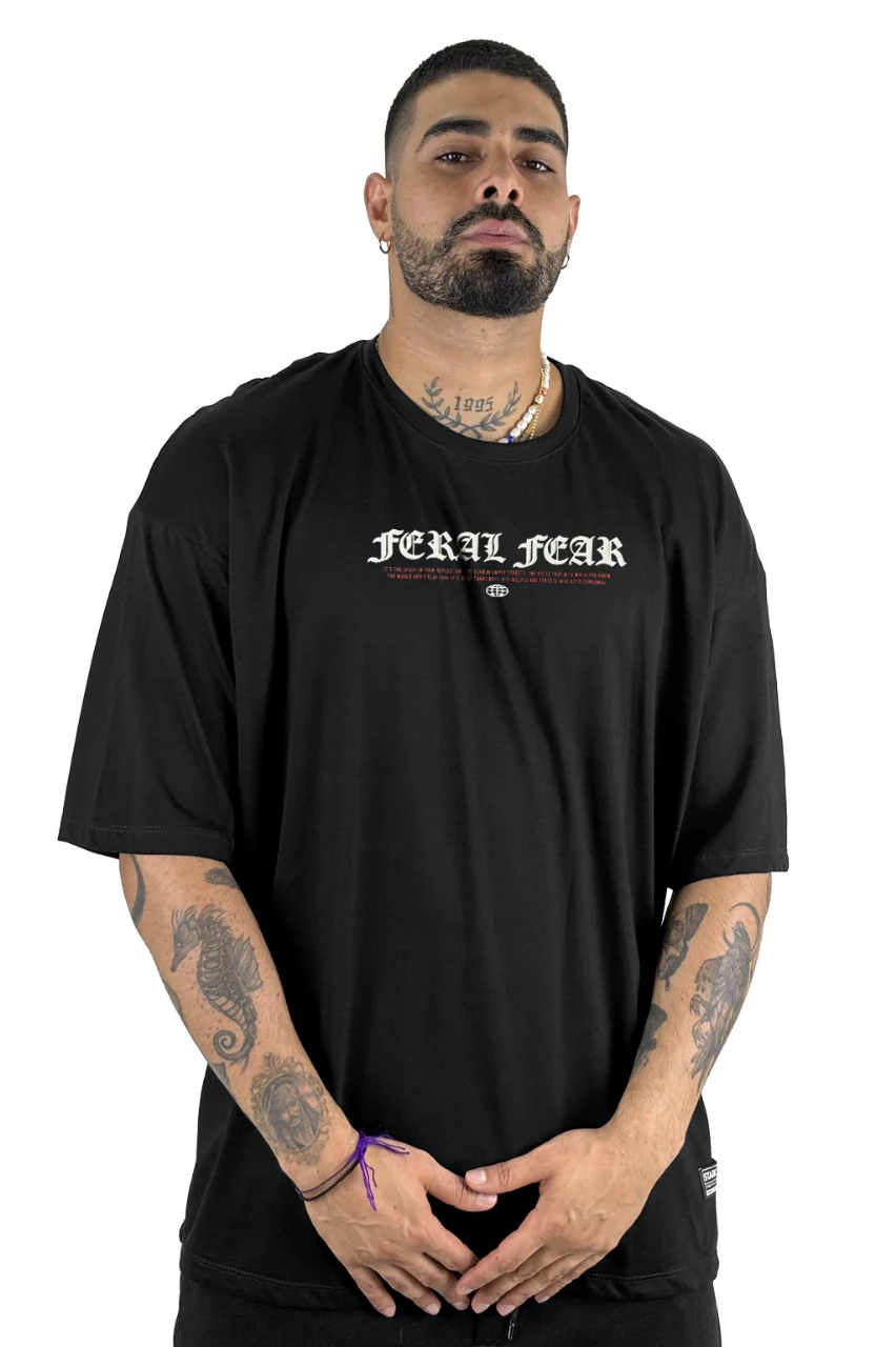 Oversize Negra Feral Fear Dog Alto Gramaje - Image 2