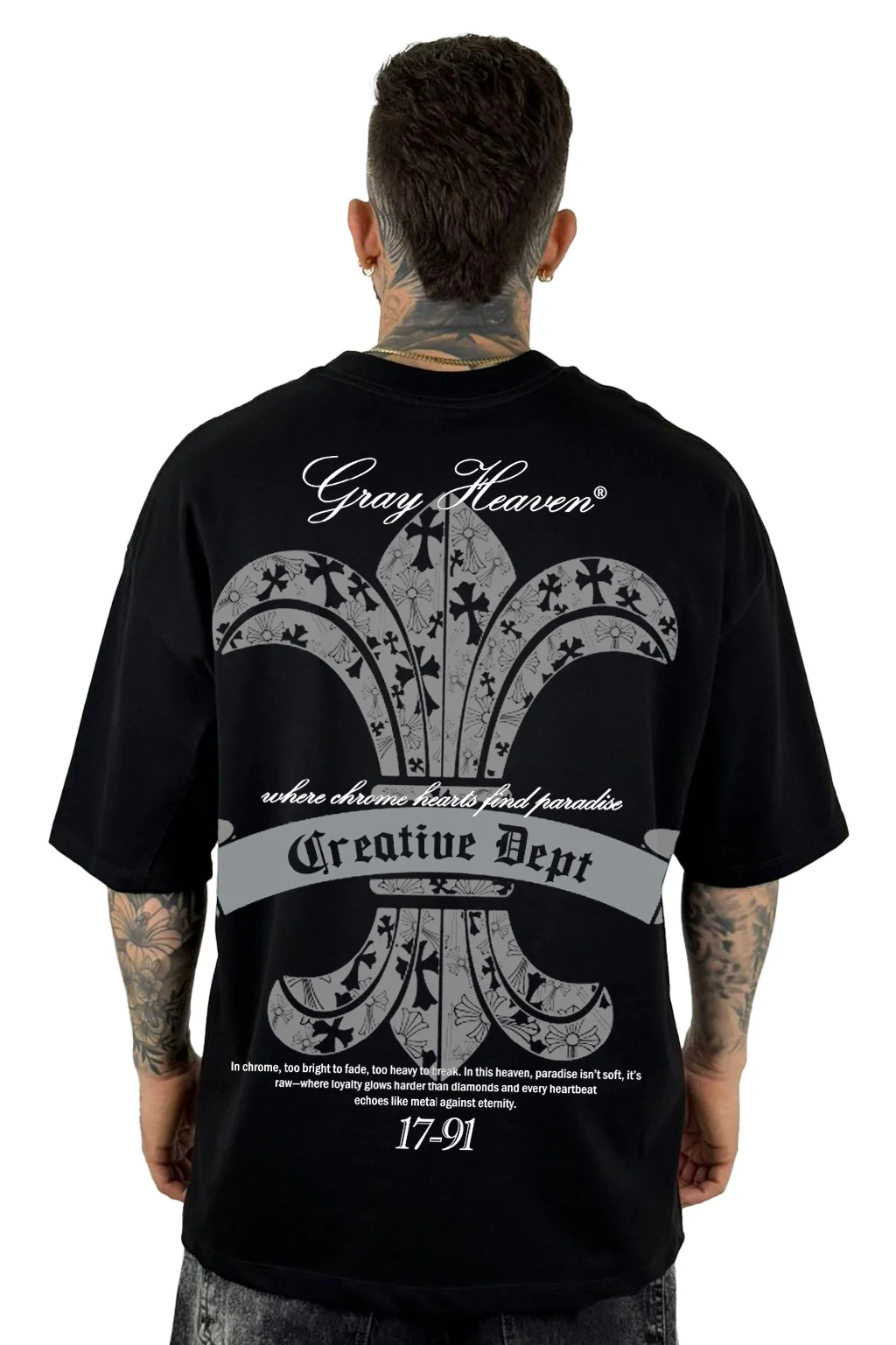 Oversize Negra Gray Heaven 17-91 Alto Gramaje