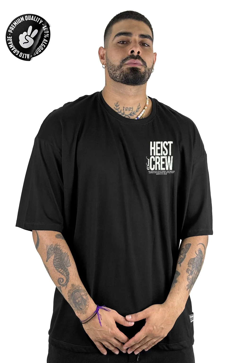 Oversize Negra Heist Crew Alto Gramaje - Image 2