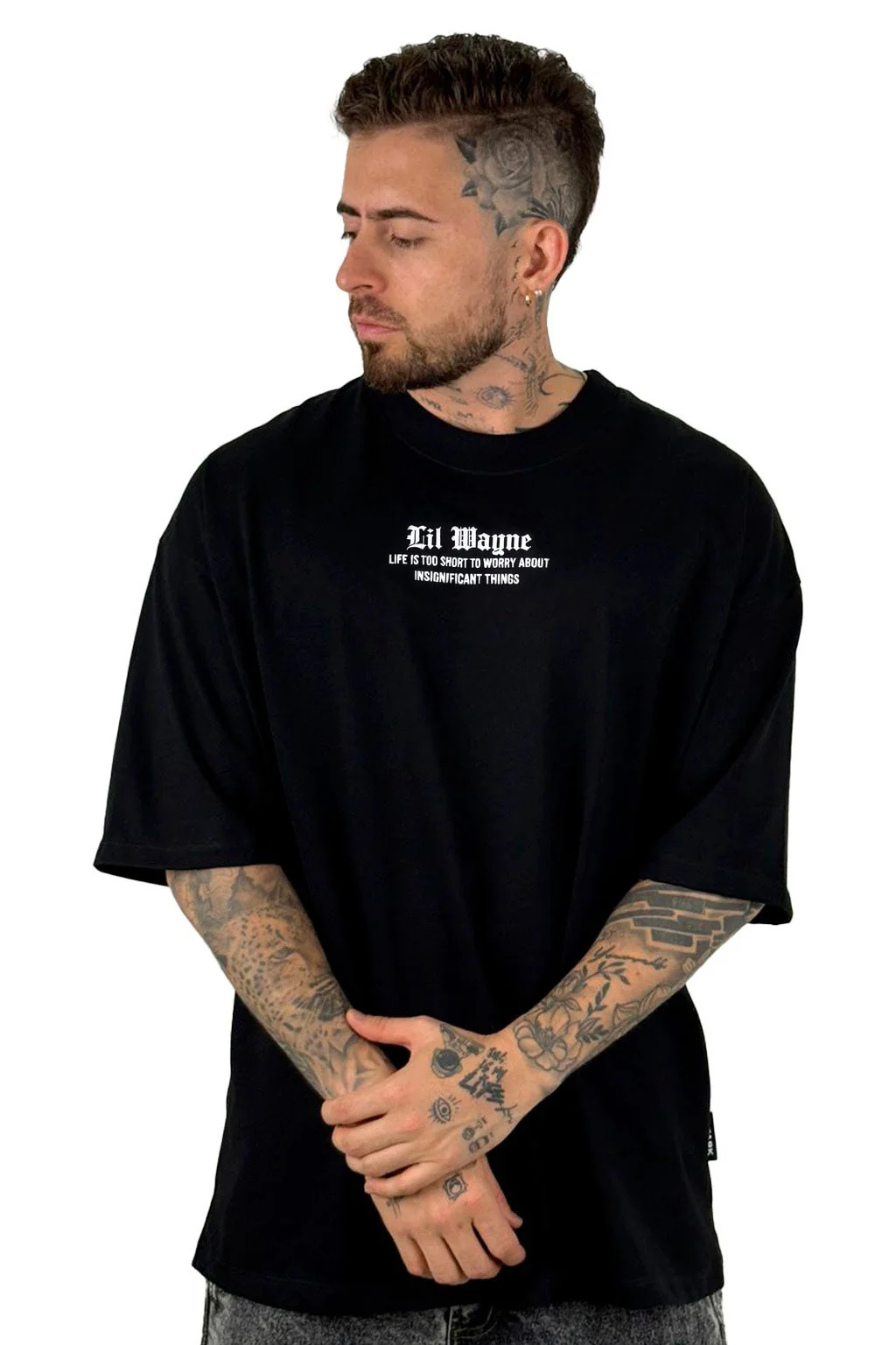Oversize Negra Lil Wayne Fuego Alto Gramaje - Image 2