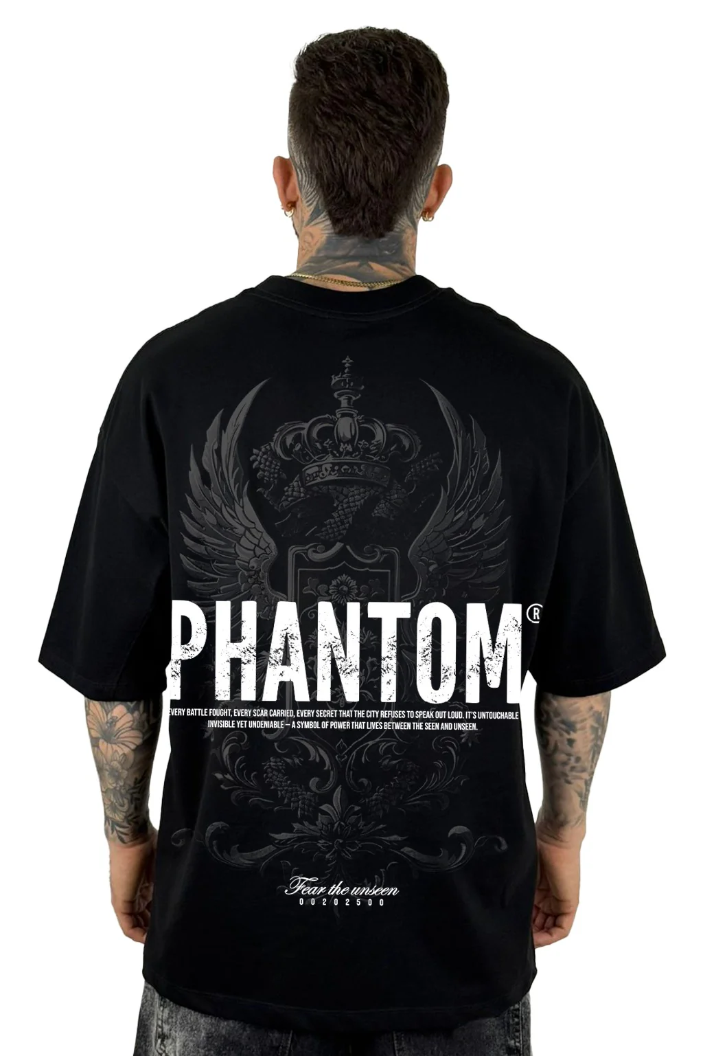 Oversize Negra Phantom Alto Gramaje