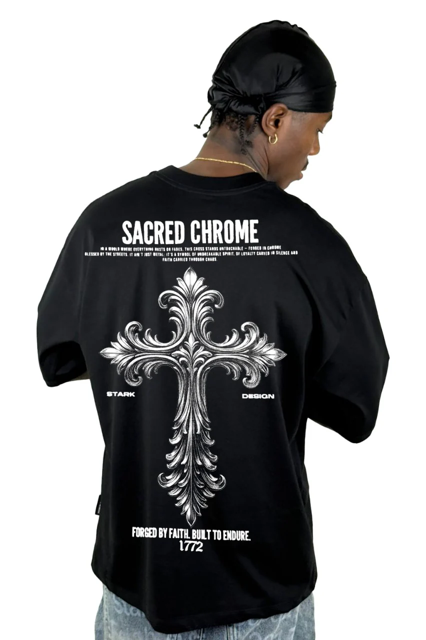 Oversize negra sacred chrome alto Gramaje