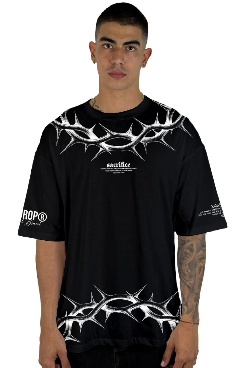 Oversize Negra Sacrifice Alto Gramaje